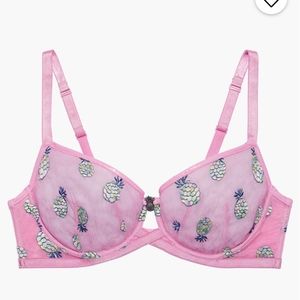 Fenty X Savage 44D pink sheer pineapple bra